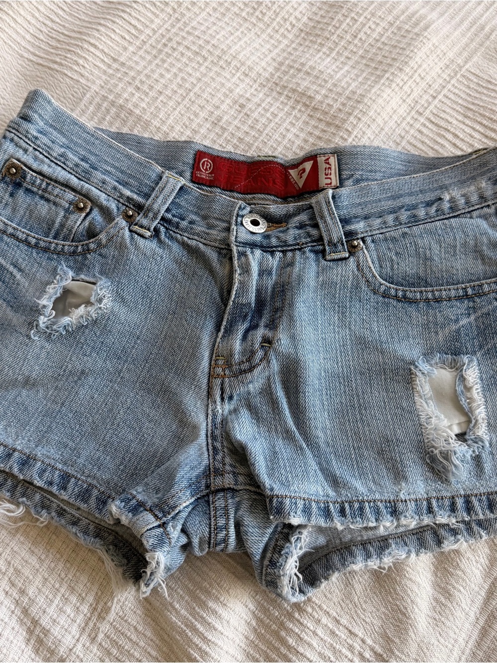 Guess Low-Rise Denim Jean Shorty Shorts